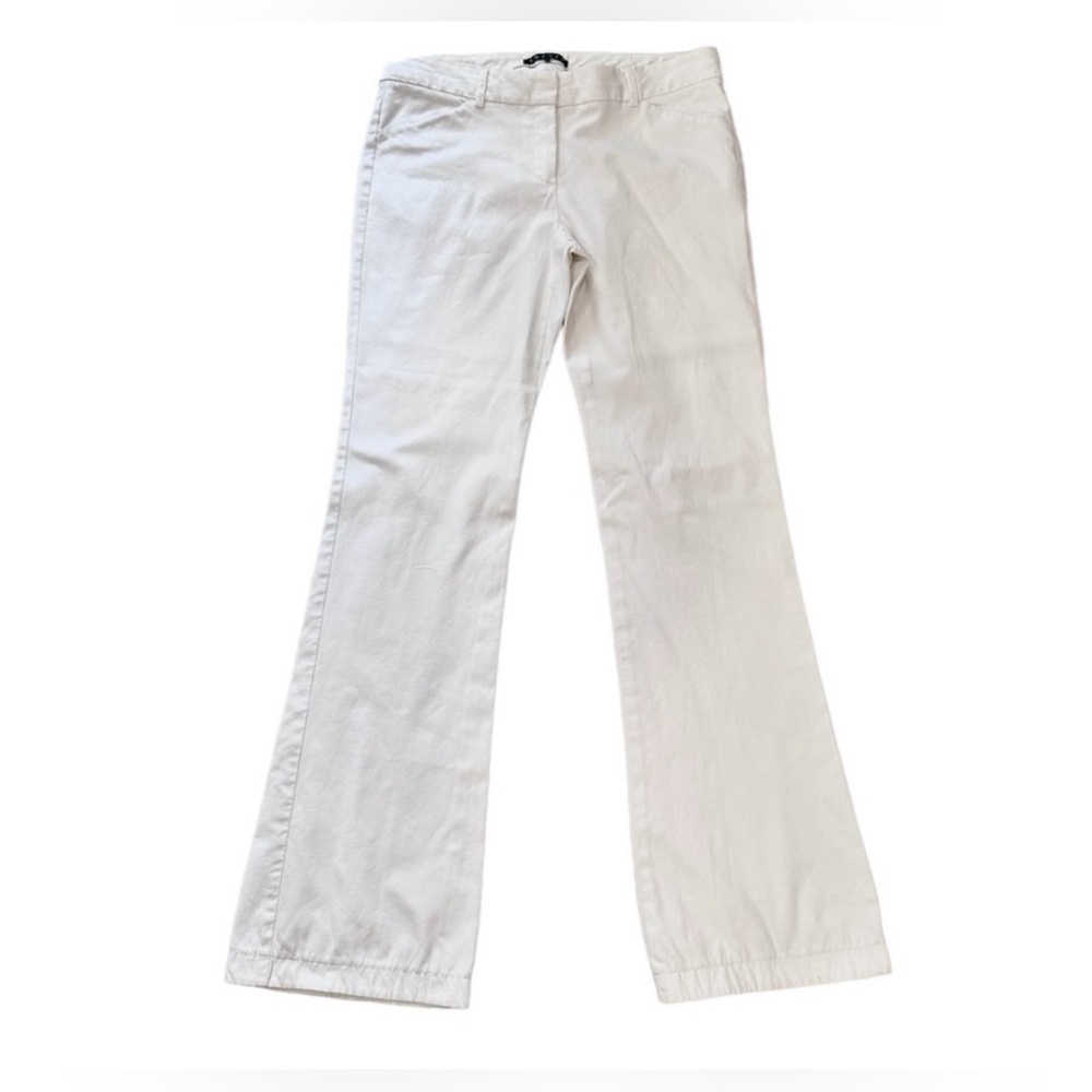 Theory Cotton Bootcut Ivory White Work Pants Size 8